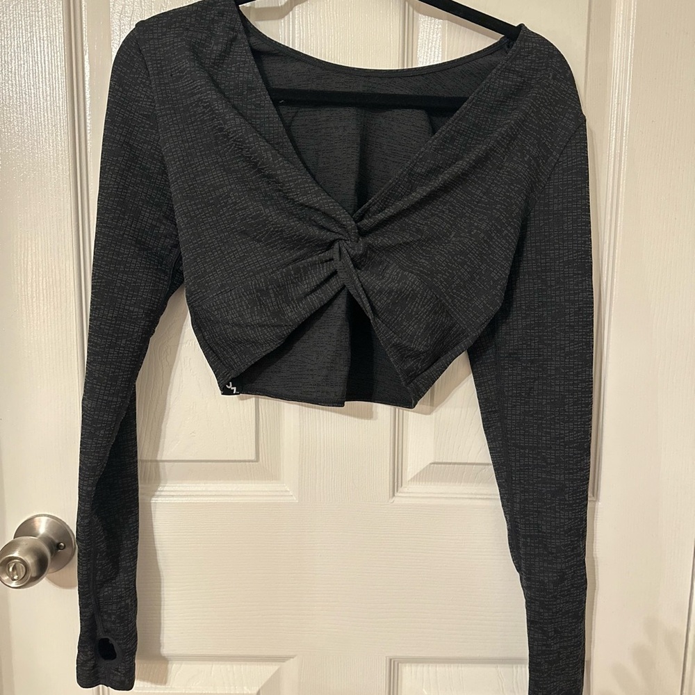 JoyLab Charcoal Athletic Twist Front Long Sleeve